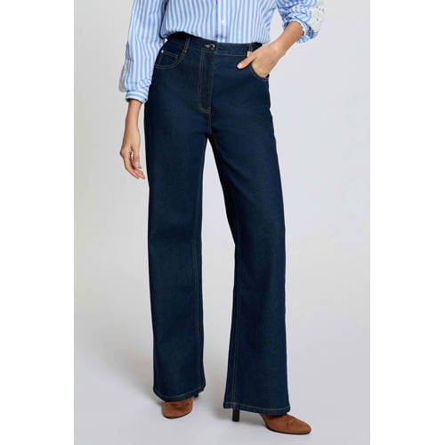 Morgan high waist flared jeans dark blue denim afbeelding