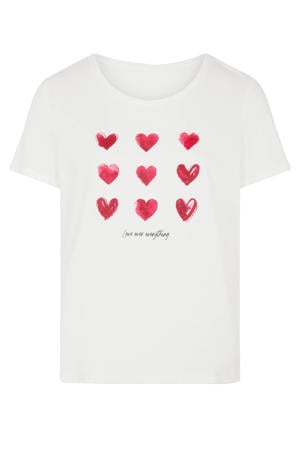 T-shirt met hartjes wit