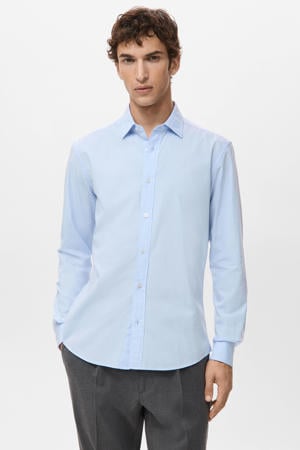 Regular casual overhemd lichtblauw