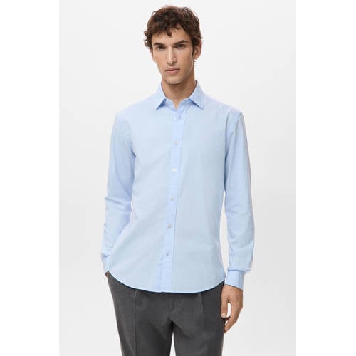 Mango Man Regular casual overhemd lichtblauw afbeelding