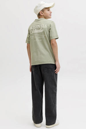T-shirt met backprint saliegroen