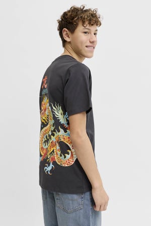 T-shirt met backprint grijs