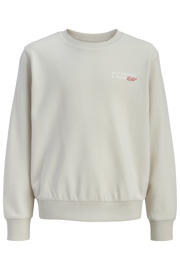thumbnail: Ecru jongens JJ REBEL JUNIOR sweater van polyester met backprint, lange mouwen, ronde hals en geribde boorden