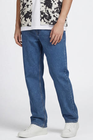JREBLEO JJCRAFT high waist baggy jeans dark blue denim