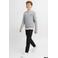 JJ REBEL JUNIOR sweater met backprint grijs melange