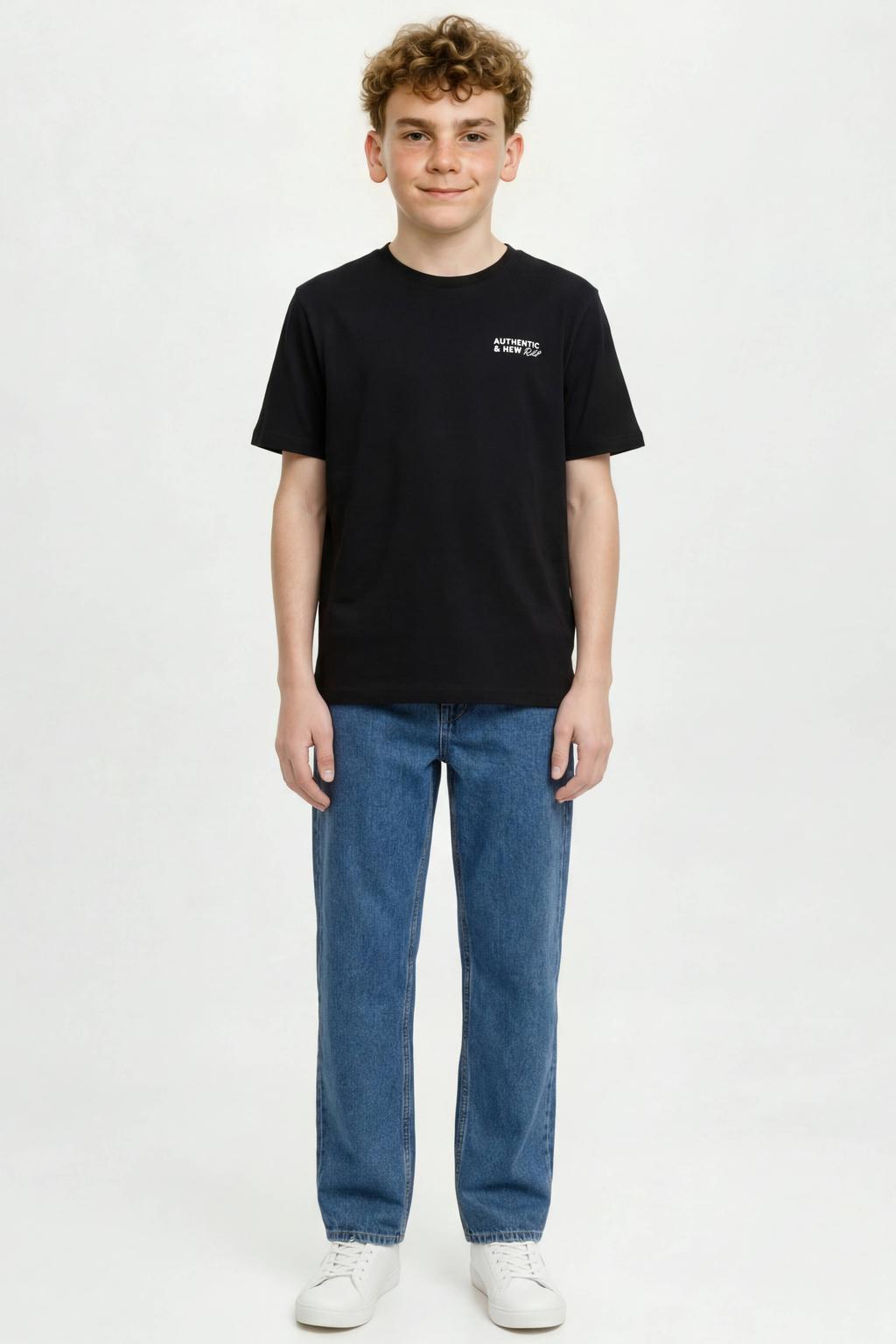 JJ REBEL JUNIOR T-shirt met backprint zwart