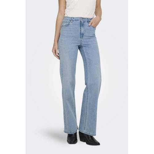 ONLY high waist wide leg jeans light blue denim afbeelding