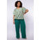 Exxcellent wide leg high waist broek groen
