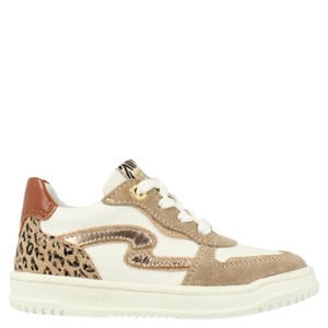leren sneakers beige/wit