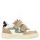 Develab leren sneakers beige/blauw