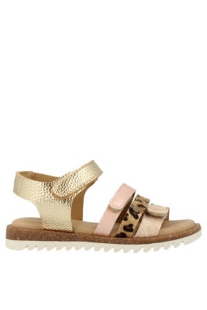 sandalen goud/panterprint