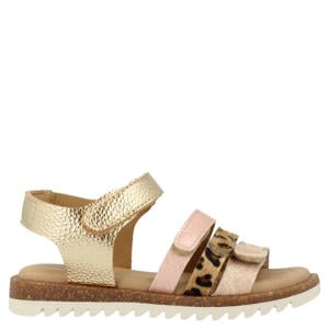 sandalen goud/panterprint