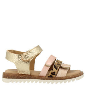 sandalen goud/panterprint