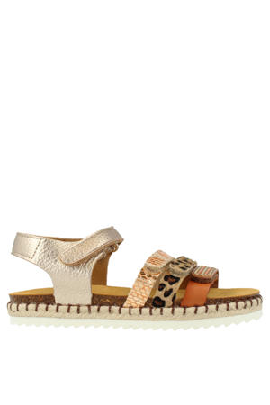 sandalen goud/panterprint