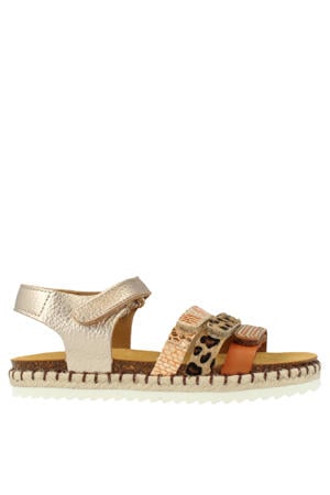 sandalen goud/panterprint