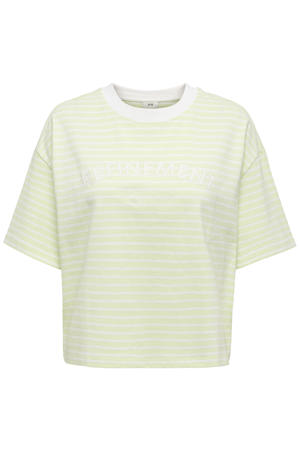 gestreepte T-shirt lichtgroen