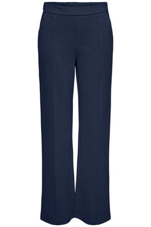 straight high waist casual broek donkerblauw