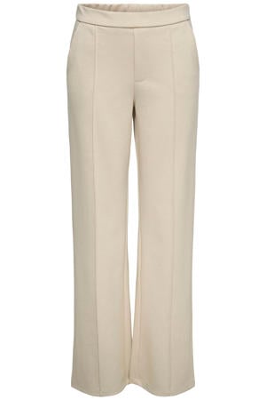 straight high waist casual broek beige