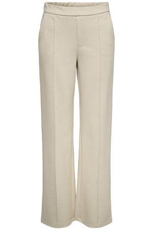 straight high waist casual broek beige