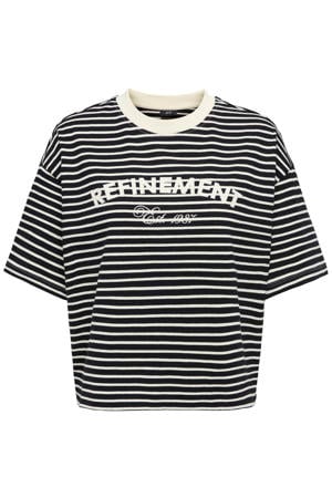 gestreepte T-shirt zwart