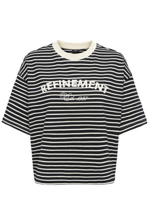 gestreepte T-shirt zwart