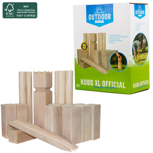 Outdoor Play kubb game XL incl draagtas afbeelding