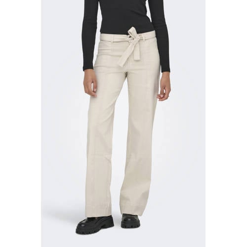 ONLY high waist wide leg jeans ecru afbeelding