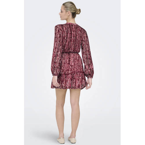 ONLY zomerjurk met paisley print met lurex rood afbeelding