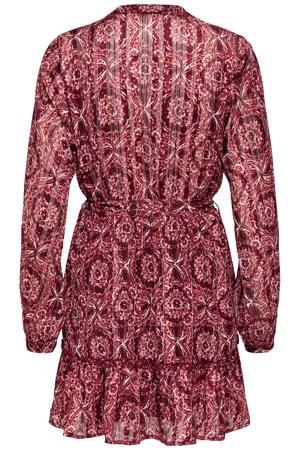 zomerjurk met paisley print met lurex rood