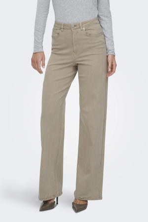 high waist wide leg jeans beige