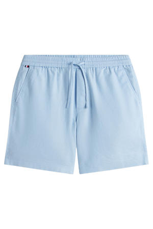 regular casual short met linnen blauw
