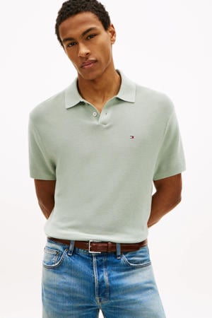 relaxed polo gebreid groen