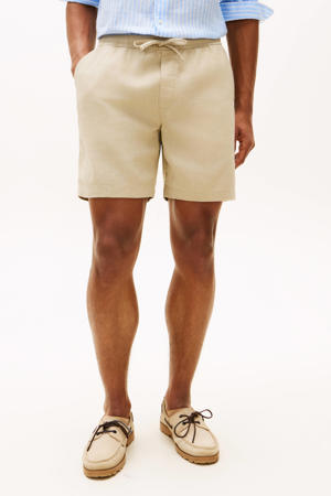 regular casual short met linnen beige