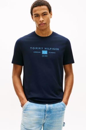 regular T-shirt donkerblauw