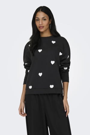 sweater met hartjes zwart