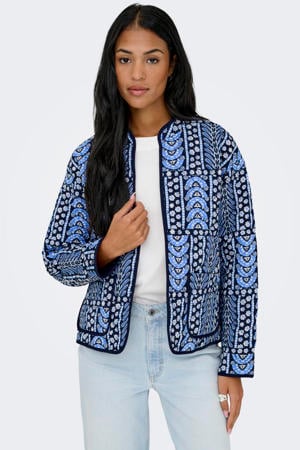 shacket quilted blauw