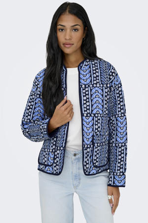 shacket quilted blauw