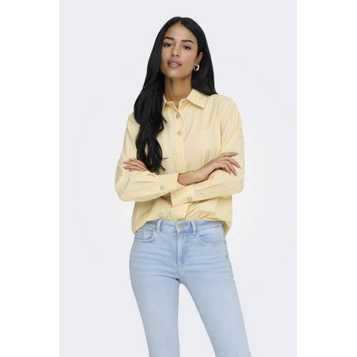 JDY blouse met krijtstreep geel afbeelding