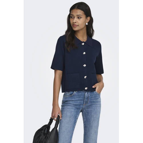 JDY blouse blauw gebreid afbeelding