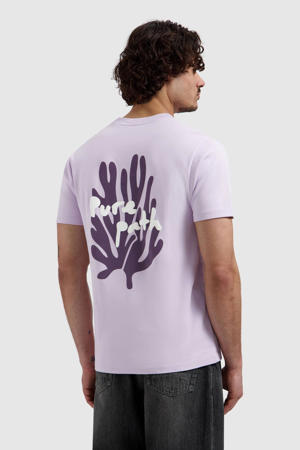 regular T-shirt met backprint lila