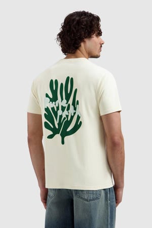 regular T-shirt met backprint ecru