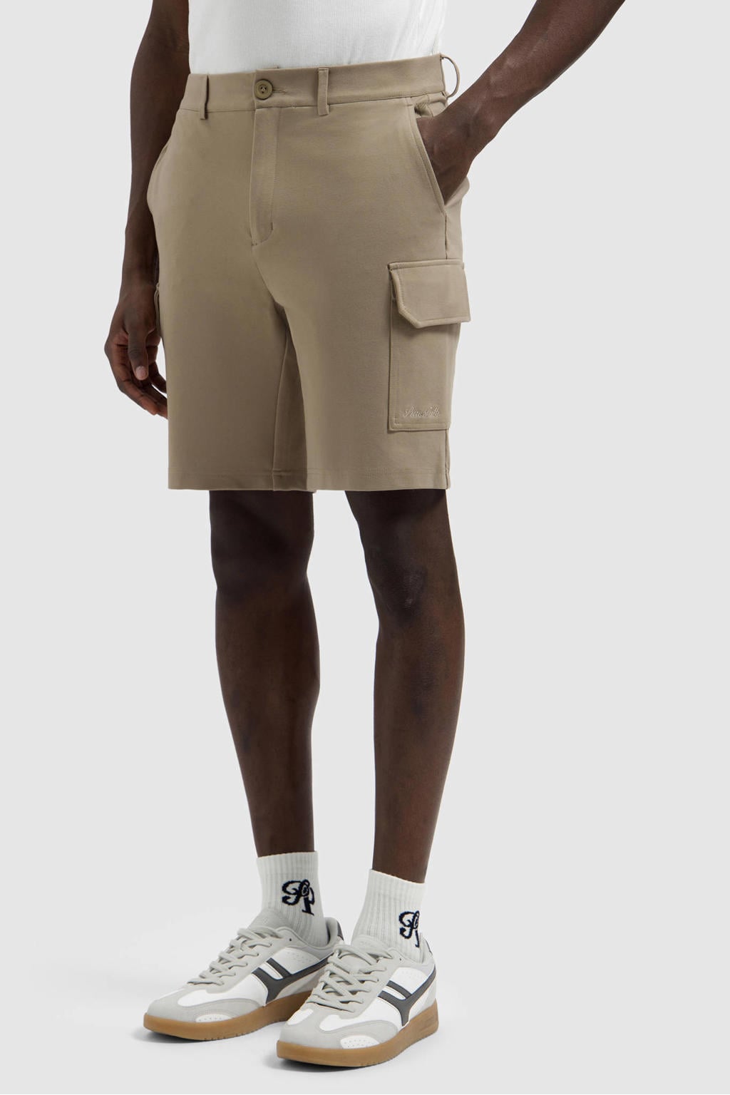 Pure Path regular cargo short taupe