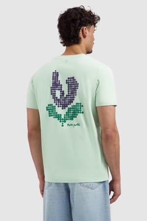 regular T-shirt met backprint lichtgroen