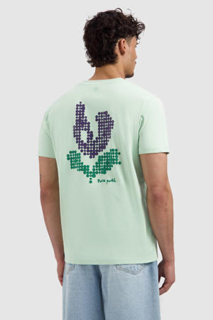 regular T-shirt met backprint lichtgroen