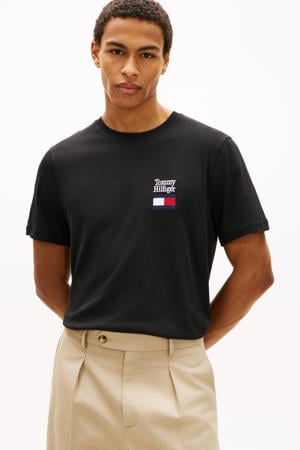 regular T-shirt zwart