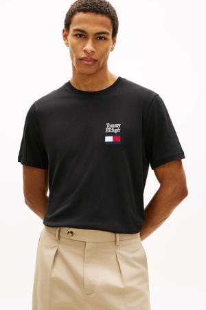 regular T-shirt zwart