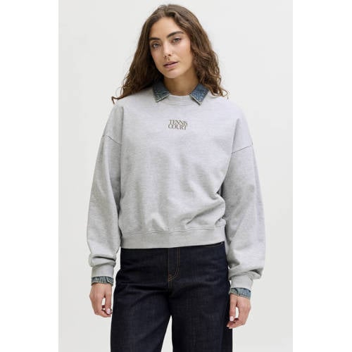 JJXX sweater met backprint grijs afbeelding