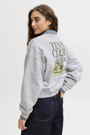 sweater met backprint grijs