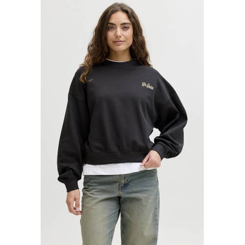 JJXX sweater met backprint zwart afbeelding