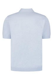 thumbnail: No Excess regular polo fijn gebreid lichtblauw